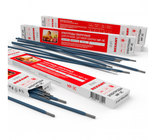 Сварочные электроды Rexant МР-3 d4 мм 3 кг (11-0952) Сварочные электроды Rexant МР-3 d4 мм 3 кг (11-0952)