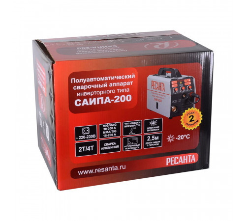 Сварочный полуавтомат Ресанта САИПА-200 MIG/MAG Сварочный полуавтомат Ресанта САИПА-200 MIG/MAG