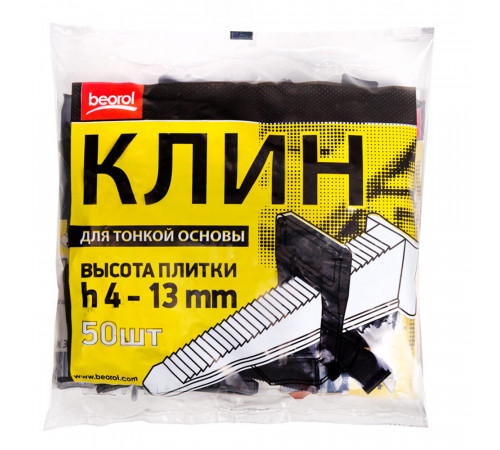 Система выравнивания плитки для тонкой основы Beorol клин (50 шт.) Система выравнивания плитки для тонкой основы Beorol клин (50 шт.)