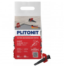 Система выравнивания плитки Plitonit Profi mini 1,4 мм комплект (зажим ворота, клин) (100 шт.)