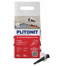 Система выравнивания плитки Plitonit Profi mini 1 мм комплект (зажим ворота, клин) (100 шт.)
