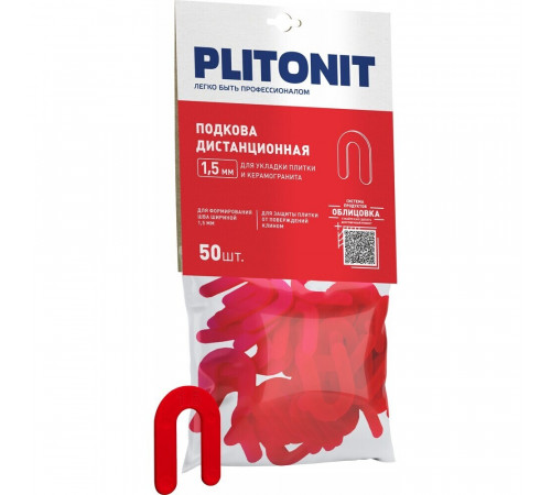 Подкова дистанционная для плитки Plitonit 1,5 мм (50 шт.) Подкова дистанционная для плитки Plitonit 1,5 мм (50 шт.)