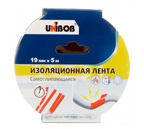 Изолента Unibob EPDM черная 19 мм 5 м самослипающаяся Изолента Unibob EPDM черная 19 мм 5 м самослипающаяся