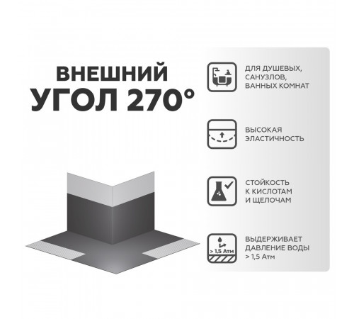Угол гидроизоляционный внешний Plitonit ГидроЛента 120х200 мм (2 шт.) Угол гидроизоляционный внешний Plitonit ГидроЛента 120х200 мм (2 шт.)
