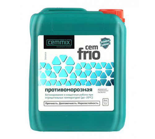 Добавка противоморозная для бетонов и растворов CemMix CemFrio 5 л Добавка противоморозная для бетонов и растворов CemMix CemFrio 5 л