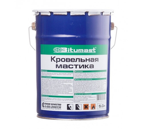 Мастика битумная кровельная Bitumast 4,2 кг/5 л Мастика битумная кровельная Bitumast 4,2 кг/5 л