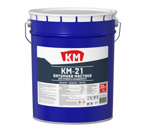 Мастика битумная для кровли и фундамента КМ-21 20 кг Мастика битумная для кровли и фундамента КМ-21 20 кг