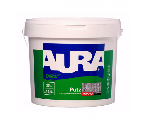 Штукатурка декоративная структурная Aura Dekor Putz короед белая 3 мм 25 кг Штукатурка декоративная структурная Aura Dekor Putz короед белая 3 мм 25 кг