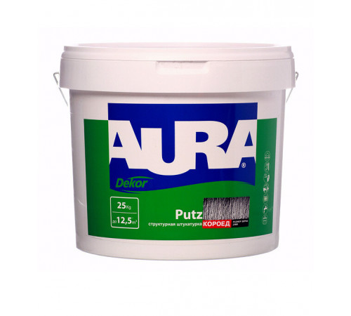 Штукатурка декоративная структурная Aura Dekor Putz короед белая 2 мм 25 кг Штукатурка декоративная структурная Aura Dekor Putz короед белая 2 мм 25 кг