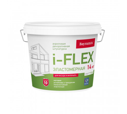 Штукатурка декоративная Bayramix i-Flex камешковая fl 001 белая 1,2 мм 14 кг Штукатурка декоративная Bayramix i-Flex камешковая fl 001 белая 1,2 мм 14 кг