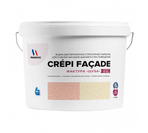 Штукатурка декоративная Pragmatic Crepi Facade шуба белая 0,7 мм 15 кг Штукатурка декоративная Pragmatic Crepi Facade шуба белая 0,7 мм 15 кг