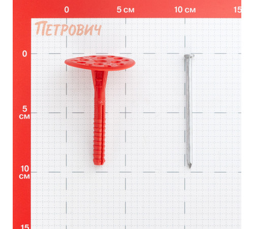 Дюбель для теплоизоляции Tech-Krep 10х90 мм металлический гвоздь (100 шт.) Дюбель для теплоизоляции Tech-Krep 10х90 мм металлический гвоздь (100 шт.)