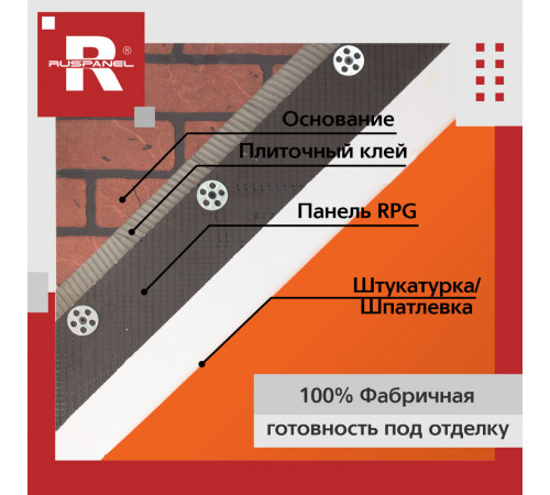 Плита теплоизоляционная Ruspanel RPG Basic 30х600х2500 мм с односторонним армированием