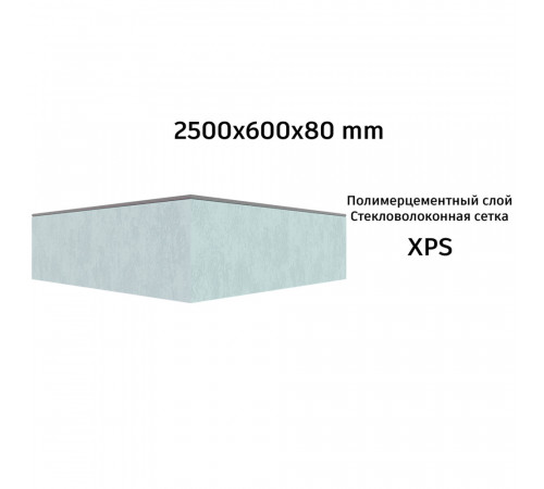 Плита теплоизоляционная Teplofom+ 80х600х2500 мм с односторонним полимерцементным слоем