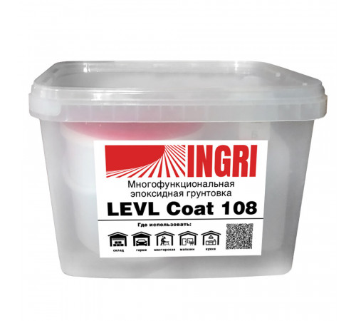 Грунт эпоксидный для полимерных полов Levl Coat 108 двухкомпонентный 7,9 кг + 2,2 кг Грунт эпоксидный для полимерных полов Levl Coat 108 двухкомпонентный 7,9 кг + 2,2 кг