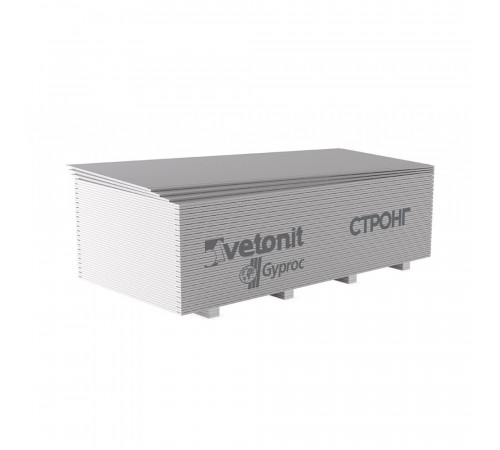 Гипсокартон Vetonit (Gyproc) Стронг 2500х1200х15 мм высокопрочный Гипсокартон Vetonit (Gyproc) Стронг 2500х1200х15 мм высокопрочный