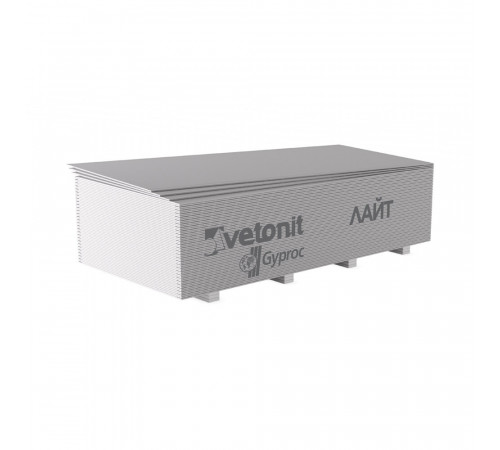 Гипсокартон Vetonit (Gyproc) Лайт 2500х1200х9,5 мм для потолка Гипсокартон Vetonit (Gyproc) Лайт 2500х1200х9,5 мм для потолка