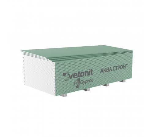 Гипсокартон Vetonit (Gyproc) Аква Стронг 2500х1200х15 мм высокопрочный влагостойкий Гипсокартон Vetonit (Gyproc) Аква Стронг 2500х1200х15 мм высокопрочный влагостойкий