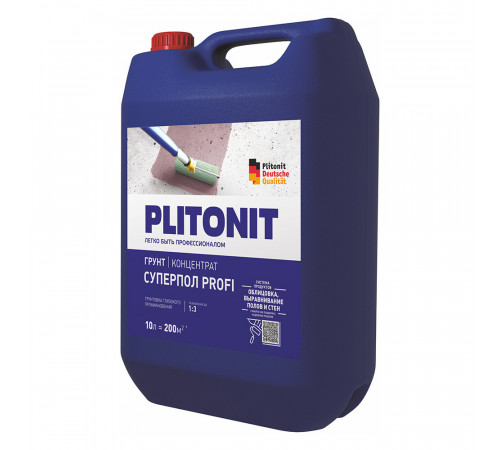 Грунт Plitonit СуперПол Profi глубокого проникновения 10 л концентрат 1:3