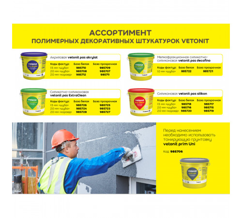 Грунт Vetonit Prim Uni под декоративную штукатурку 25 кг Грунт Vetonit Prim Uni под декоративную штукатурку 25 кг