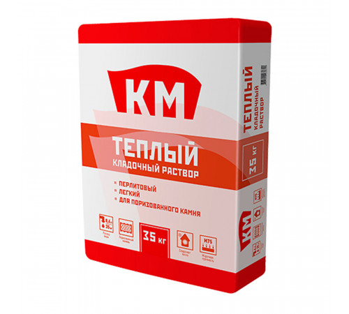 Смесь кладочная КМ Теплый серая 35 кг Смесь кладочная КМ Теплый серая 35 кг