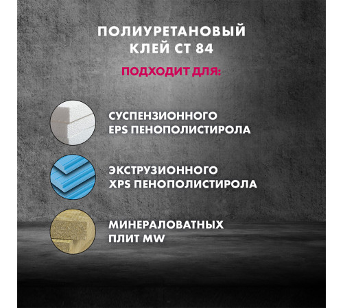 Клей для пенополистирола и минеральной ваты профессиональный Церезит СТ 84 Express Plus 800 мл Клей для пенополистирола и минеральной ваты профессиональный Церезит СТ 84 Express Plus 800 мл