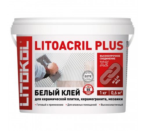 Клей для плитки Litokol Litoacril Plus готовый 1 кг Клей для плитки Litokol Litoacril Plus готовый 1 кг