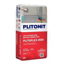 Клей для плитки/ керамогранита/ камня Plitonit PlitoFlex 2500 эластичный серый класс C2 TE S1 25 кг