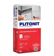 Клей для плитки/ керамогранита/ клинкера Plitonit В усиленный армирующими волокнами серый класс C1 T 25 кг
