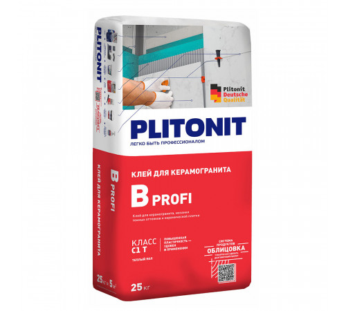 Клей для плитки/ керамогранита/ мозаики Plitonit В Профи серый класс C1 T 25 кг Клей для плитки/ керамогранита/ мозаики Plitonit В Профи серый класс C1 T 25 кг