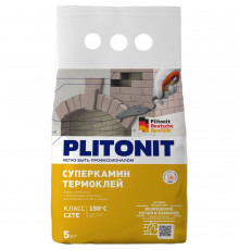 Клей для печей и каминов Plitonit СуперКамин ТермоКлей серый 5 кг