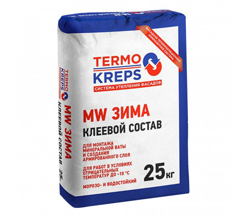 Клей для минеральной ваты Крепс Термо MW зимний 25 кг Клей для минеральной ваты Крепс Термо MW зимний 25 кг