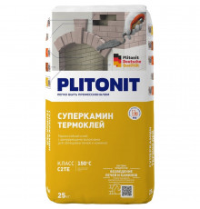 Клей для печей и каминов Plitonit СуперКамин ТермоКлей серый 25 кг