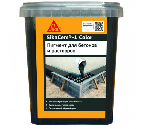 Краситель для бетона для кладочных и штукатурных смесей Sika SikaCem-1 черный 1 кг Краситель для бетона для кладочных и штукатурных смесей Sika SikaCem-1 черный 1 кг