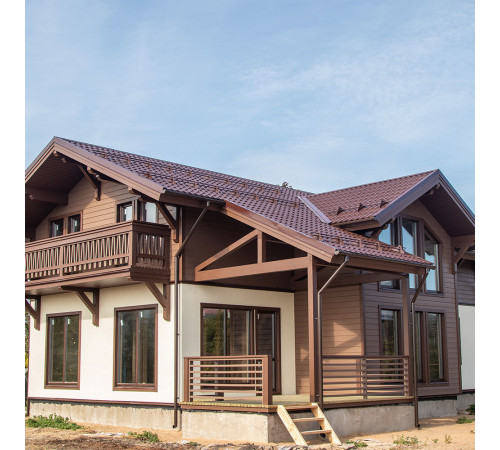 Металлочерепица 1,18х1,15 м 0,5 мм Grand Line Классик коричневая RAL 8017 satin Металлочерепица 1,18х1,15 м 0,5 мм Grand Line Классик коричневая RAL 8017 satin