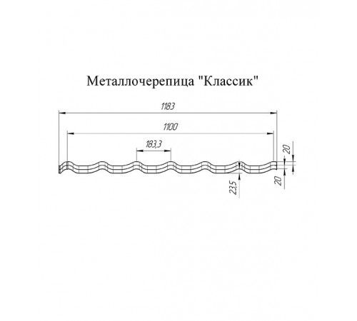 Металлочерепица 1,18х1,15 м 0,5 мм Grand Line Классик коричневая RAL 8017 satin Металлочерепица 1,18х1,15 м 0,5 мм Grand Line Классик коричневая RAL 8017 satin