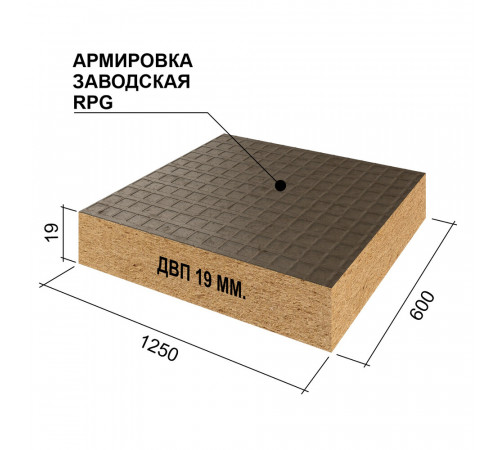 Панель звукоизоляционная Ruspanel RPG Eco Comfort 19х600х1250 мм армированная Панель звукоизоляционная Ruspanel RPG Eco Comfort 19х600х1250 мм армированная
