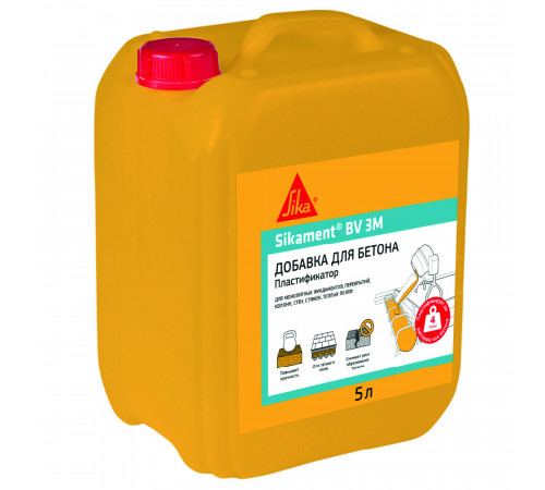 Добавка пластификатор для бетонов и растворов Sika Sikament BV 3M 5 л Добавка пластификатор для бетонов и растворов Sika Sikament BV 3M 5 л
