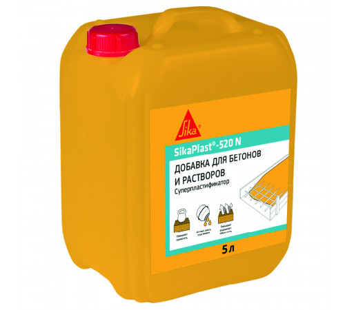 Добавка суперпластификатор для бетонов и растворов Sika SikaPlast-520 N универсальная 5 л Добавка суперпластификатор для бетонов и растворов Sika SikaPlast-520 N универсальная 5 л