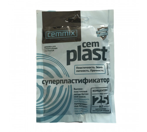 Добавка суперпластификатор для бетонов и растворов CemMix CemPlast концентрат саше 50 мл Добавка суперпластификатор для бетонов и растворов CemMix CemPlast концентрат саше 50 мл