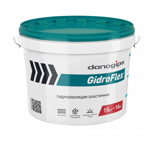 Гидроизоляция полимерная Danogips GidroFlex бирюзовая 15 кг Гидроизоляция полимерная Danogips GidroFlex бирюзовая 15 кг