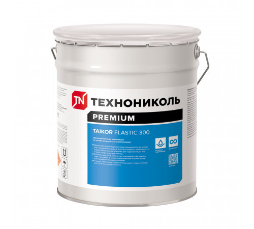 Гидроизоляция полимерная Технониколь Taikor Elastic 300 серая 24 кг Гидроизоляция полимерная Технониколь Taikor Elastic 300 серая 24 кг