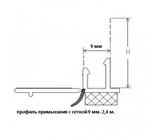 Профиль примыкания оконный пластиковый с сеткой 9 мм 2,4 м самоклеящийся Профиль примыкания оконный пластиковый с сеткой 9 мм 2,4 м самоклеящийся