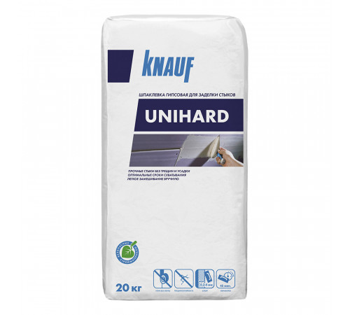 Шпаклевка гипсовая Knauf Унихард высокопрочная безусадочная 20 кг