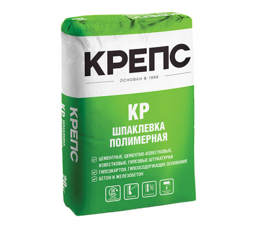 Шпаклевка полимерная Крепс КР для сухих помещений белая 20 кг Шпаклевка полимерная Крепс КР для сухих помещений белая 20 кг