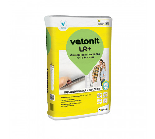 Шпаклевка полимерная Vetonit LR+ для сухих помещений белая 20 кг Шпаклевка полимерная Vetonit LR+ для сухих помещений белая 20 кг