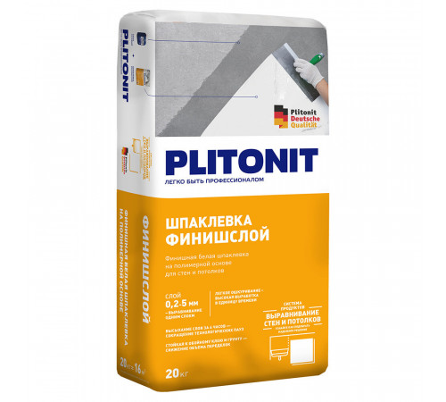 Шпаклевка полимерная Plitonit ФинишСлой для сухих помещений 20 кг Шпаклевка полимерная Plitonit ФинишСлой для сухих помещений 20 кг