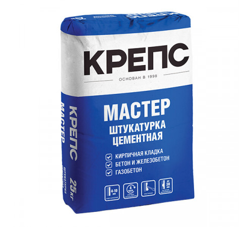 Штукатурка цементная Крепс Мастер 25 кг Штукатурка цементная Крепс Мастер 25 кг