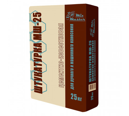 Штукатурка цементно-известковая MixMaster МШ25 25 кг Штукатурка цементно-известковая MixMaster МШ25 25 кг