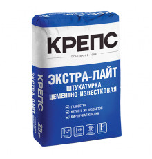 Штукатурка цементно-известковая Крепс Экстра-Лайт 25 кг